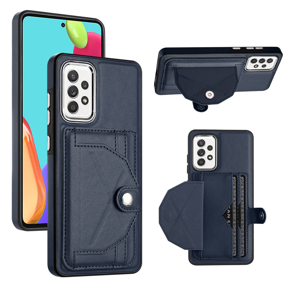 YB Leather Coating Series-4 for Samsung Galaxy A72 4G 5G Phone Case Leather Coated TPU Cover with Kickstand Card Slots YB Leather Coating Series-4 for Samsung Galaxy A72 4G 5G Phone Case Leather Coated TPU Cover with Kickstand Card Slots